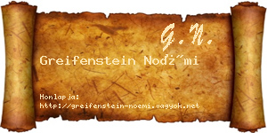 Greifenstein Noémi névjegykártya